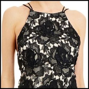 Nicole Miller Black Floral Lace dress Size 8